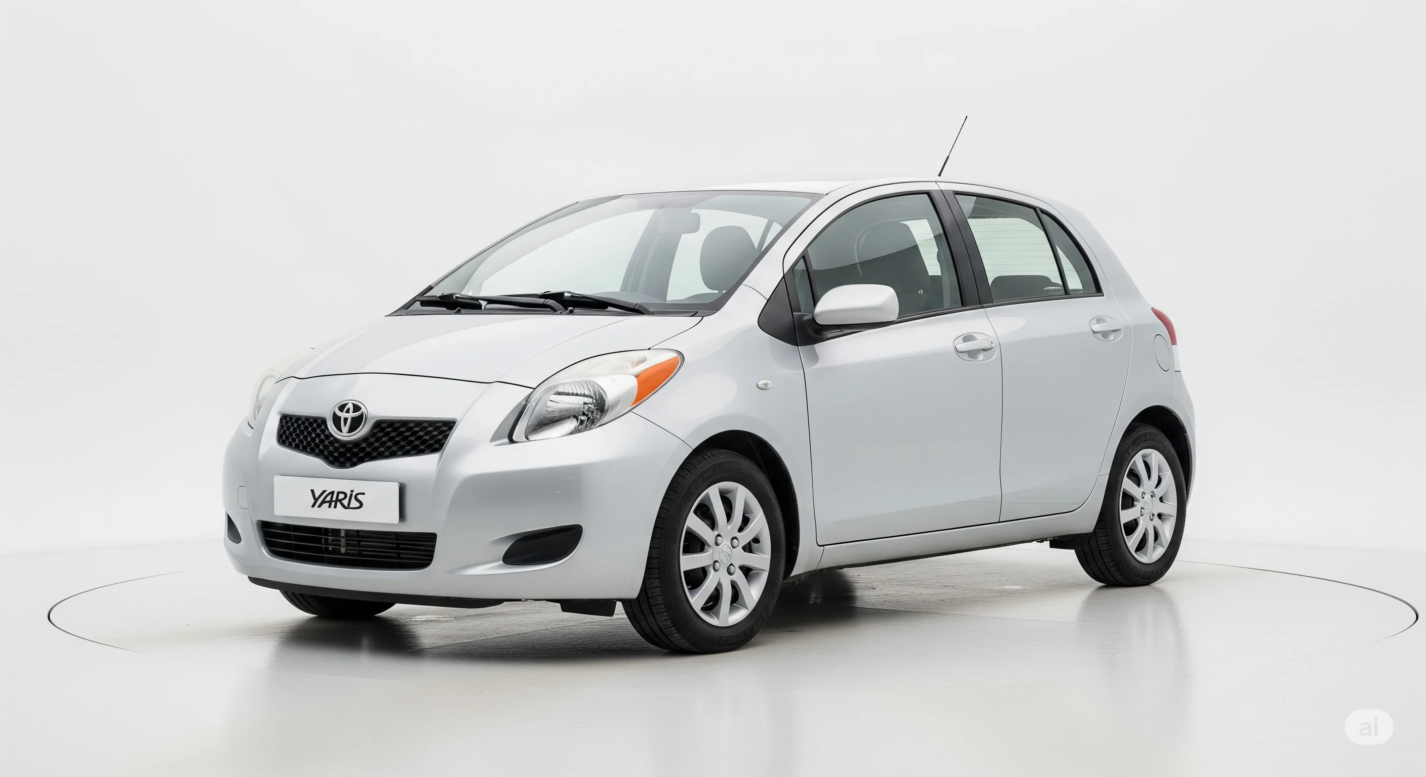 En silverfärgad Toyota Yaris.